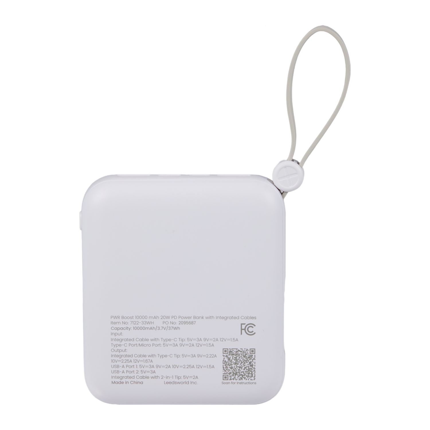 PWR Boost 20W PD Power Bank with Cables - 10,000 mAh