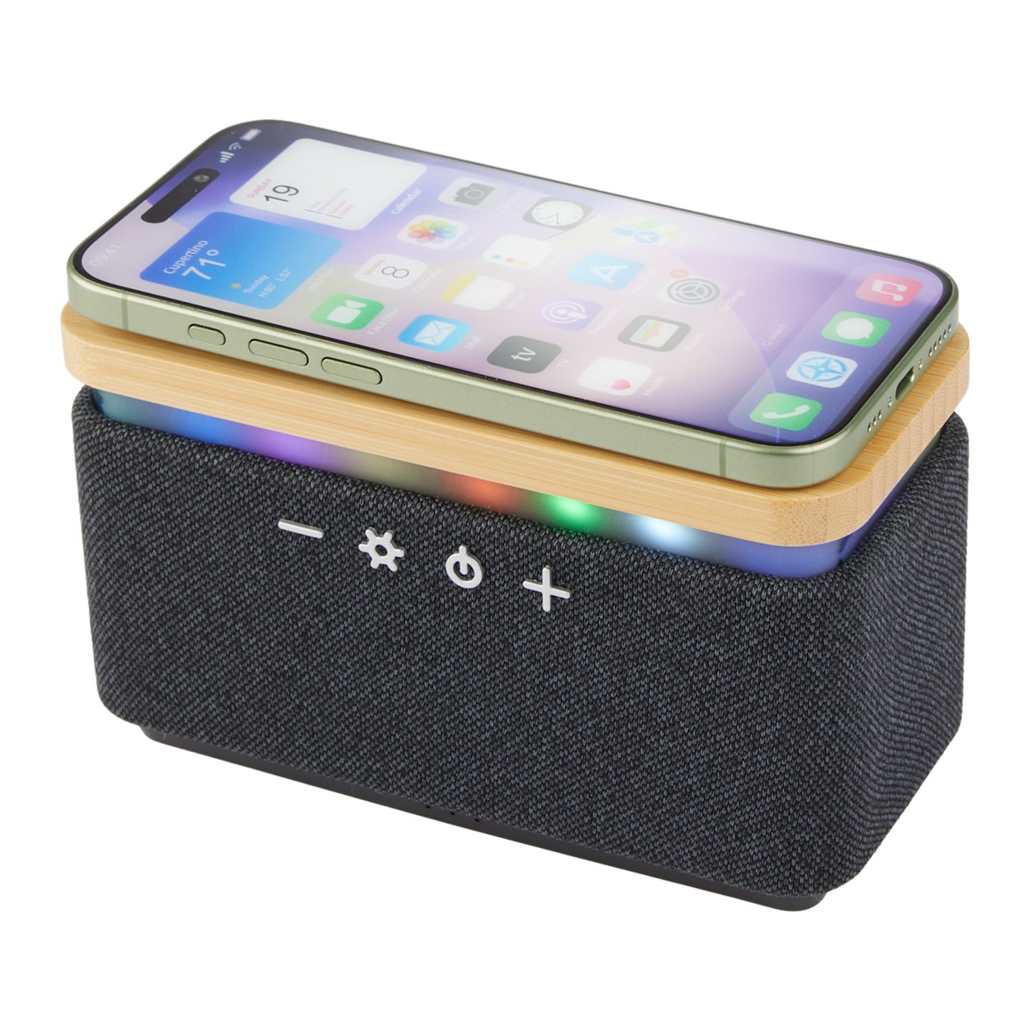 Boost Fabric & FSC® Bamboo Speaker with Wireless Charging Pad