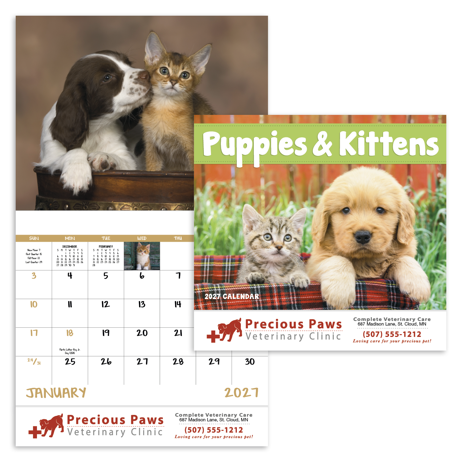 Puppies & Kittens Calendar - Stapled
