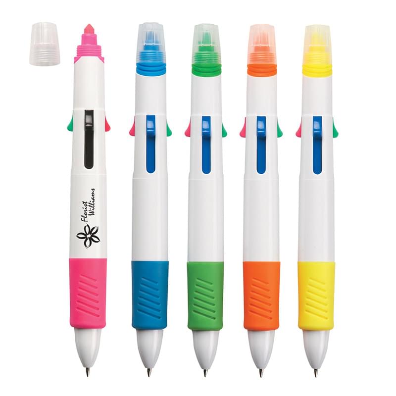 4-in-1 Ink Pen with Highlighter with Grip image