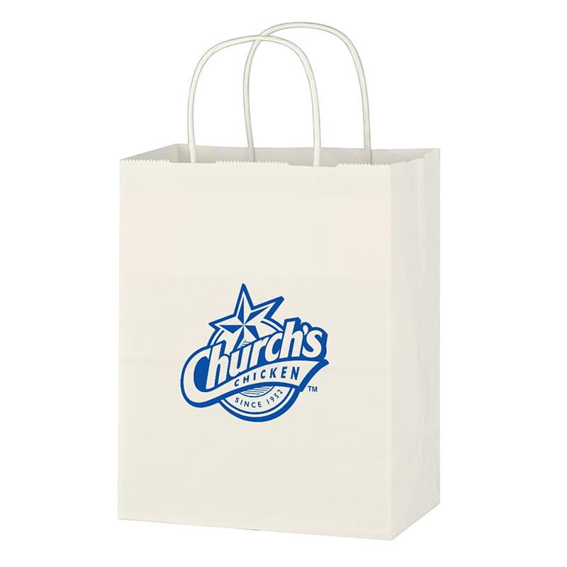 White Kraft Paper Bag with Handles - 8