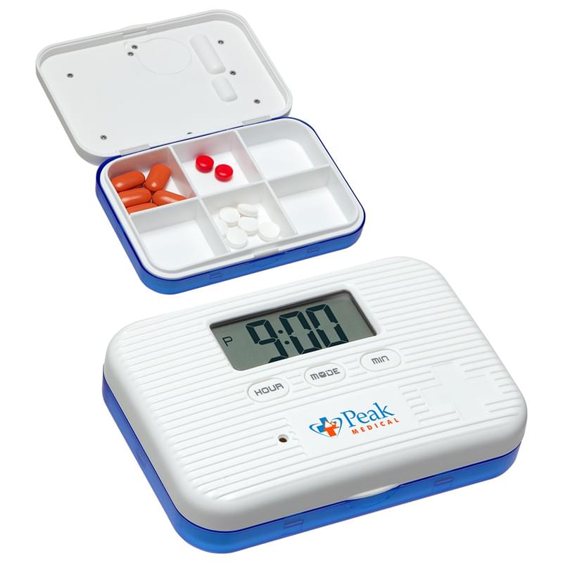 6 Compartment Pill Box with Alarm Clock image