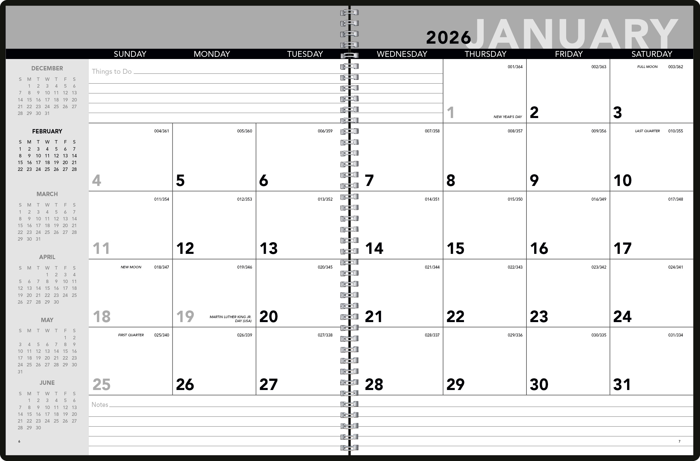 Spiral Bound Monthly Planner
