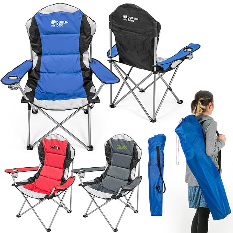 Padded Steel Frame Folding Chair with Carry Case