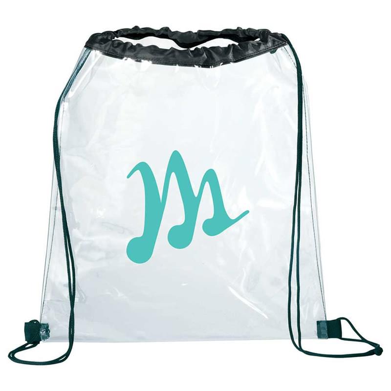 Clear Drawstring Tote Bag - 15 1/4" x 13 1/4"