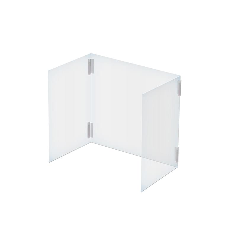 23-1/2" x 23-1/2" 3-Panel Portable Acrylic Desk Shield