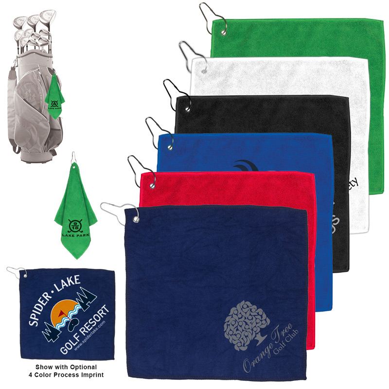 Microfiber Golf Towel & Grommet and Clip - 12