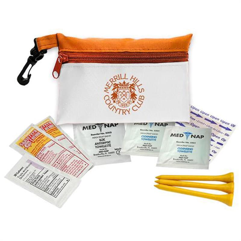 Golf Bag Safety Kit in Zip Bag with Clip