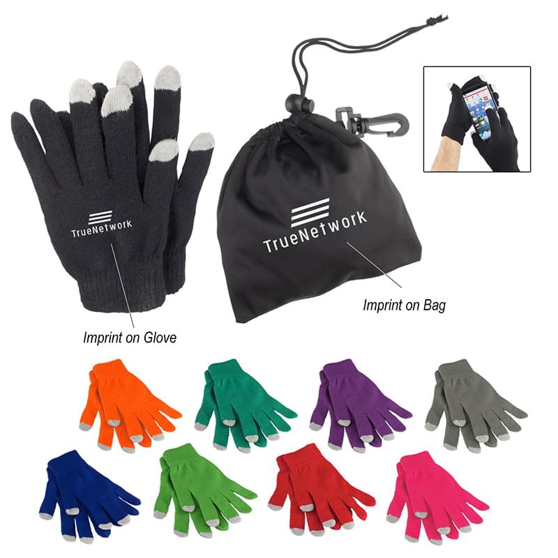 Knit Touch Screen Glove with Pouch image