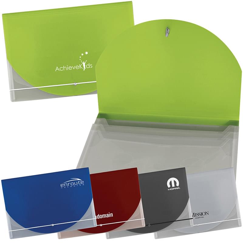 Color Flap Translucent Document Holder with Elastic Closure - 12 1/2" x 8 3/4"