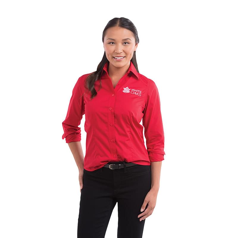 Ladies Poly/Cotton Long Sleeve Button Down image