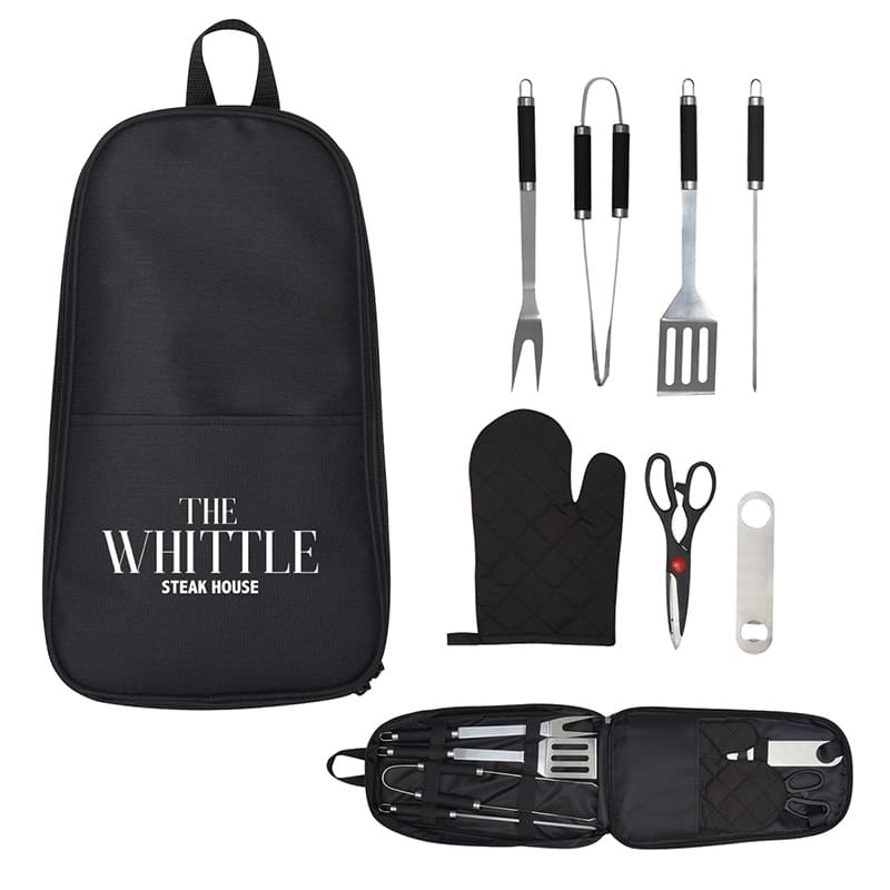 Steel BBQ Set in Carry Case - 7 Piece Set image