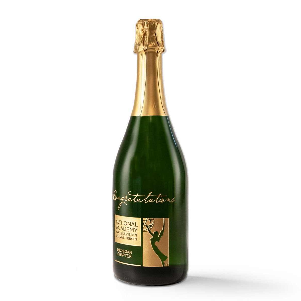 Etched CA Champagne Sparkling Wine Bottle image