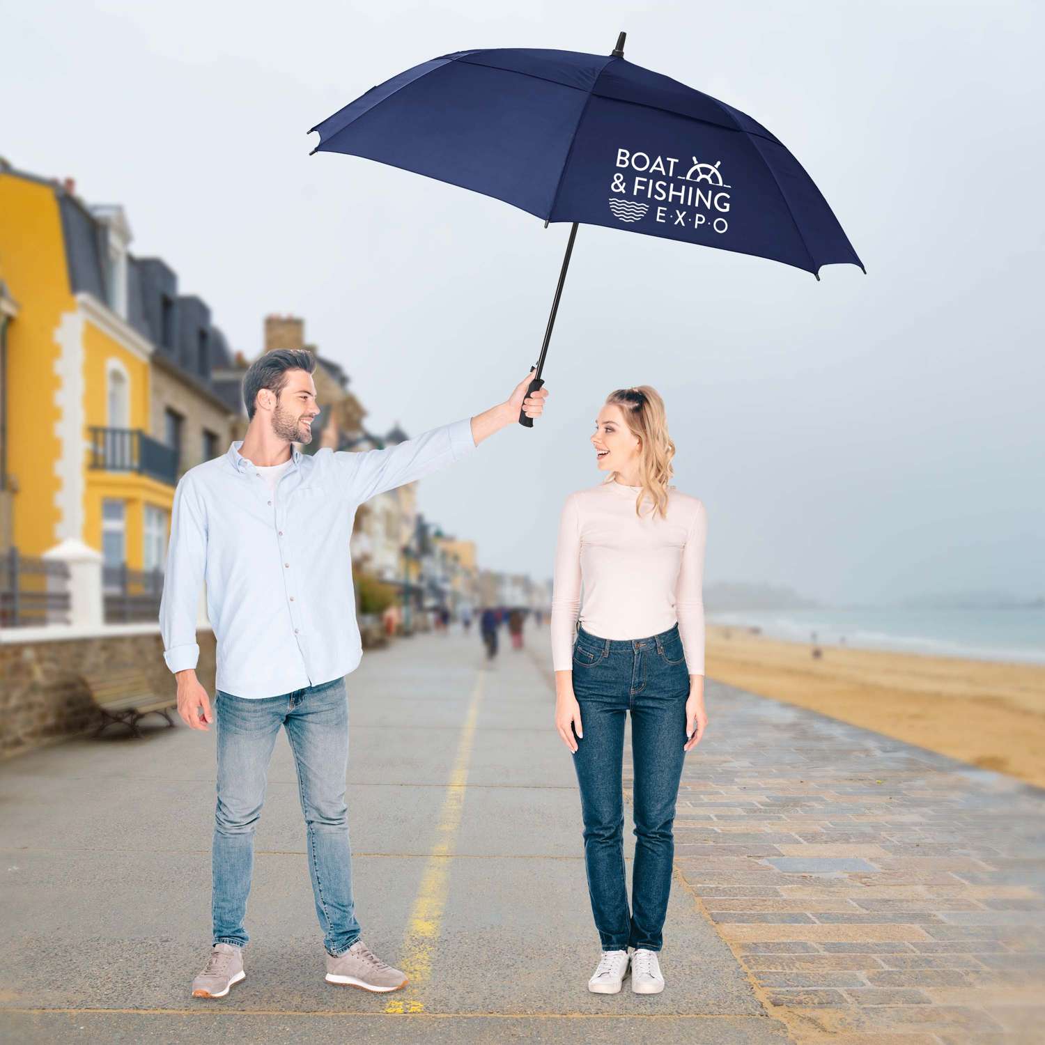 rPET Vented Umbrella with Rubber Grip - 60” Arc