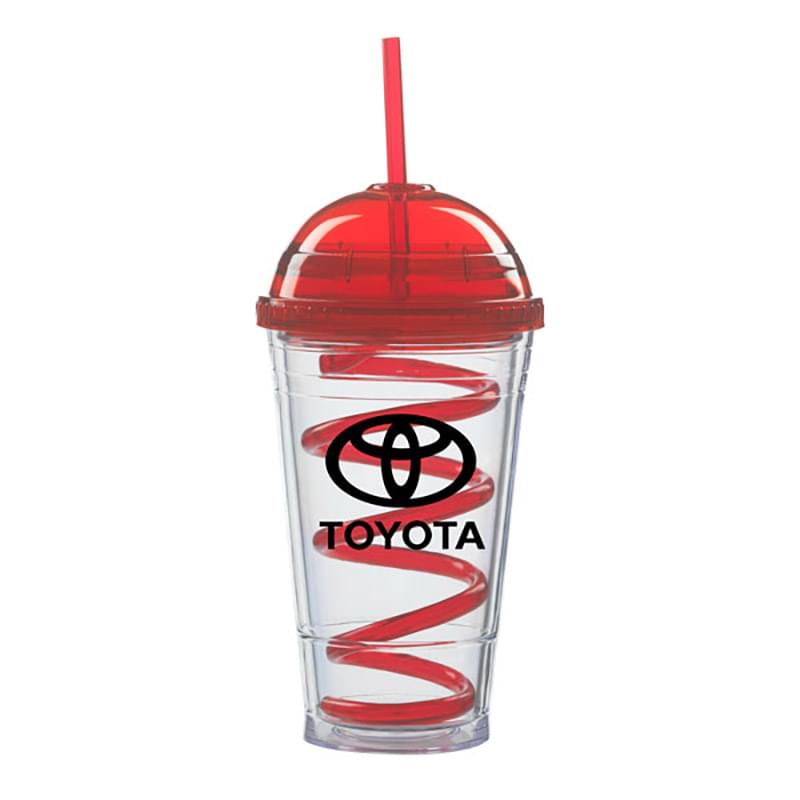 16 oz. Double Wall Tumbler with Dome Lid and Straw