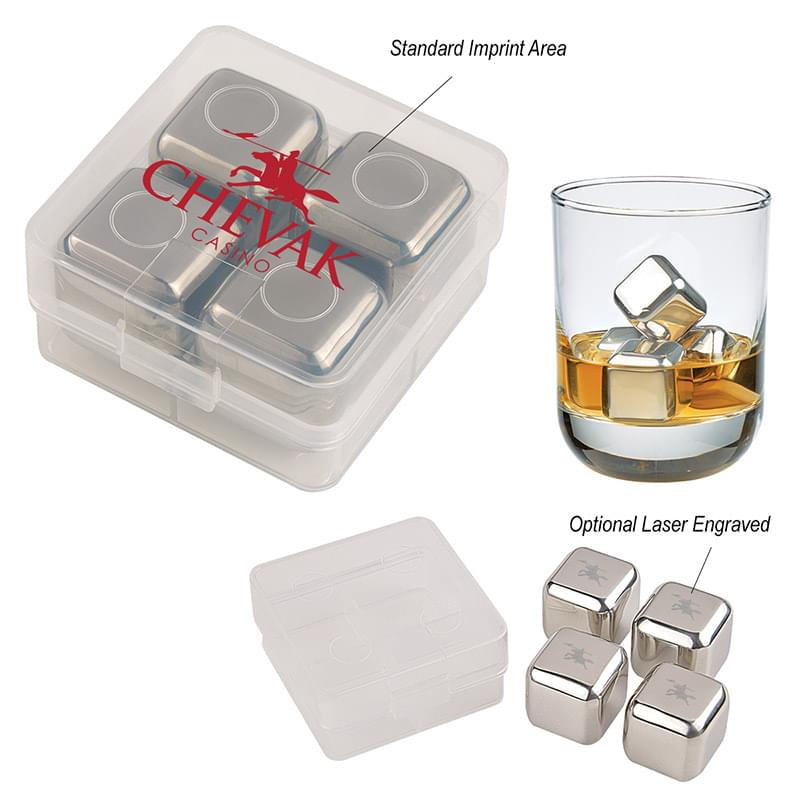 Stainless Steel Ice Cube Set in Travel Case