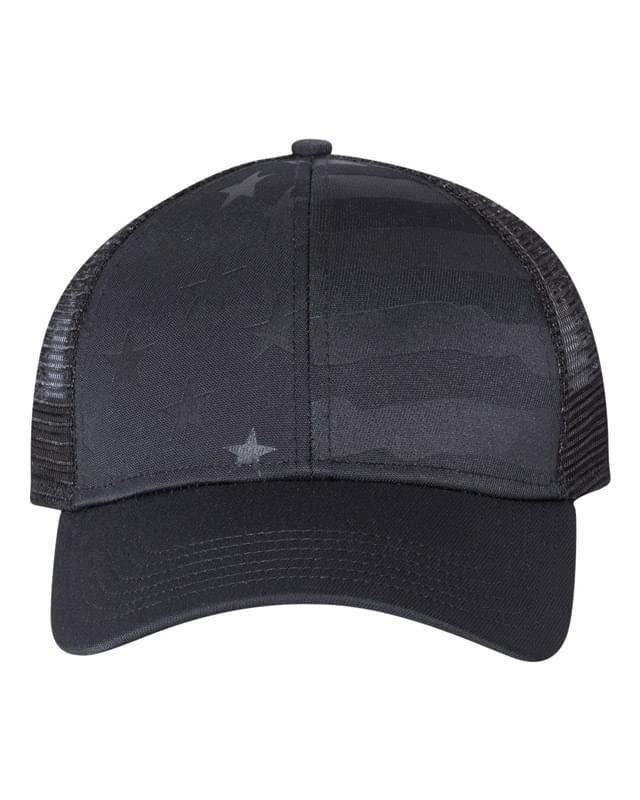 Outdoor Cap&reg; Debossed Stars and Stripes Mesh Back Cap image