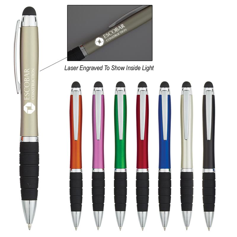 Light-Up Twist Stylus & Pen with Rubber Grip