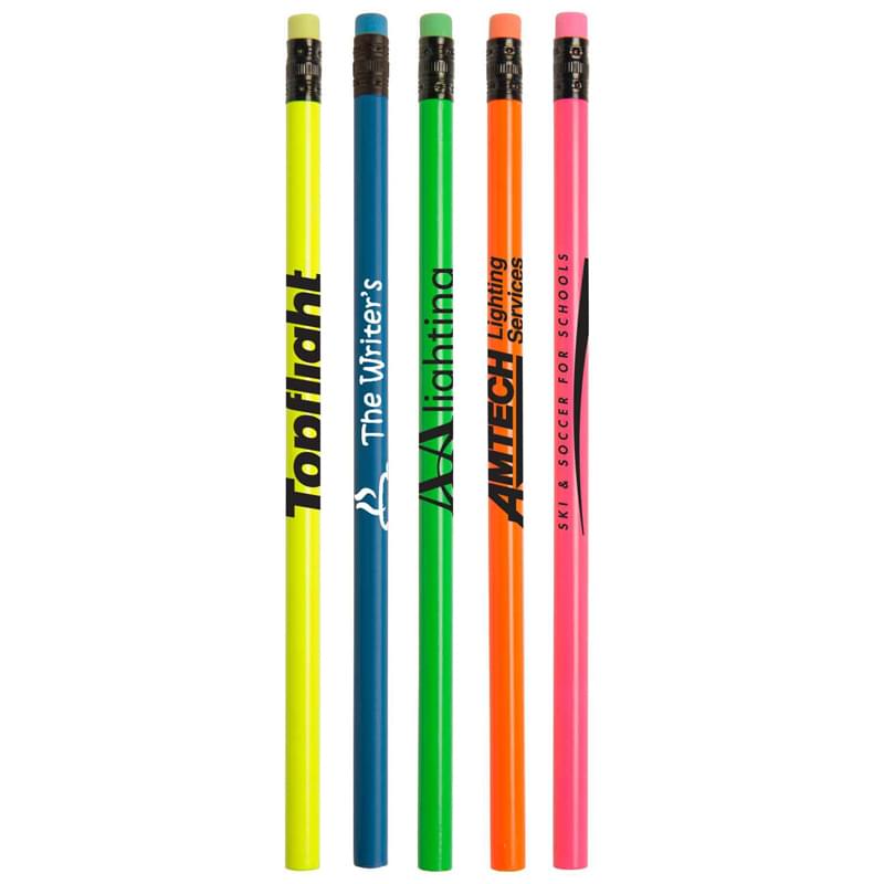 Neon Pencil with Matching Eraser