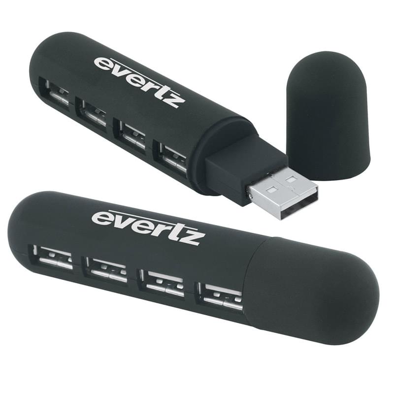 Slim Textured Rubber Finish 4-Port USB Hub image