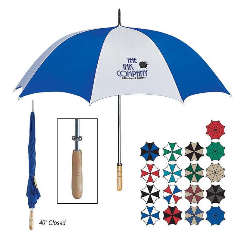 Nylon Golf Umbrella with Wood Handle - 60