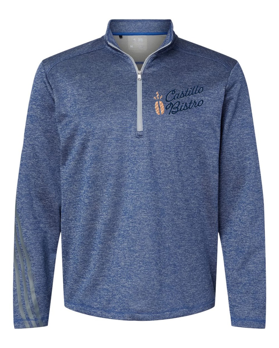 Adidas® Brushed Terry Heathered Quarter-Zip Pullover - Men image