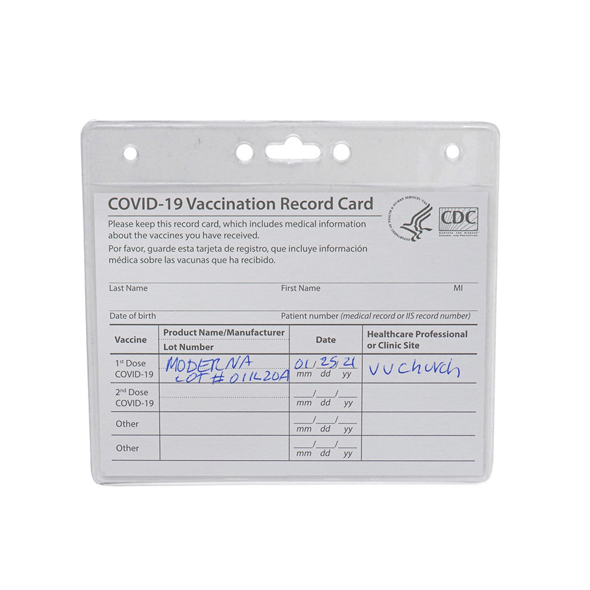 4" x 3" Vinyl Vaccination Holder image
