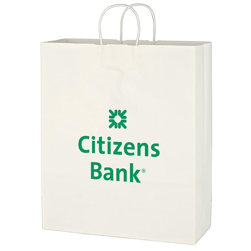White Kraft Paper Bag with Handles - 16" x 19"