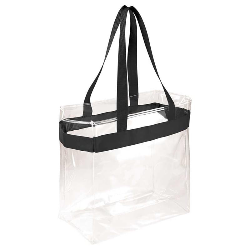 Clear Stadium Tote with Colored Trim - 12