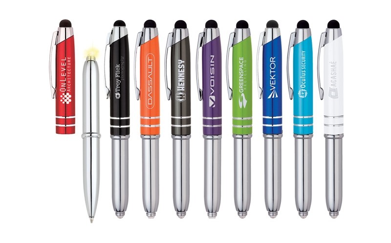3-in-1 Stylus Ballpoint Pen with LED Light image