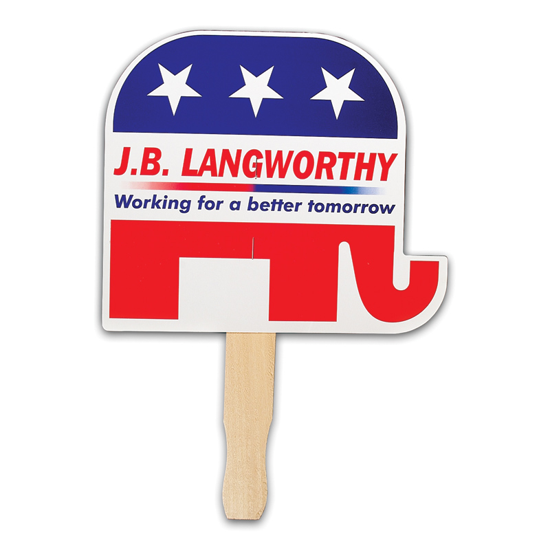 6 1/2" Patriotic Elephant Paper Hand Fan image