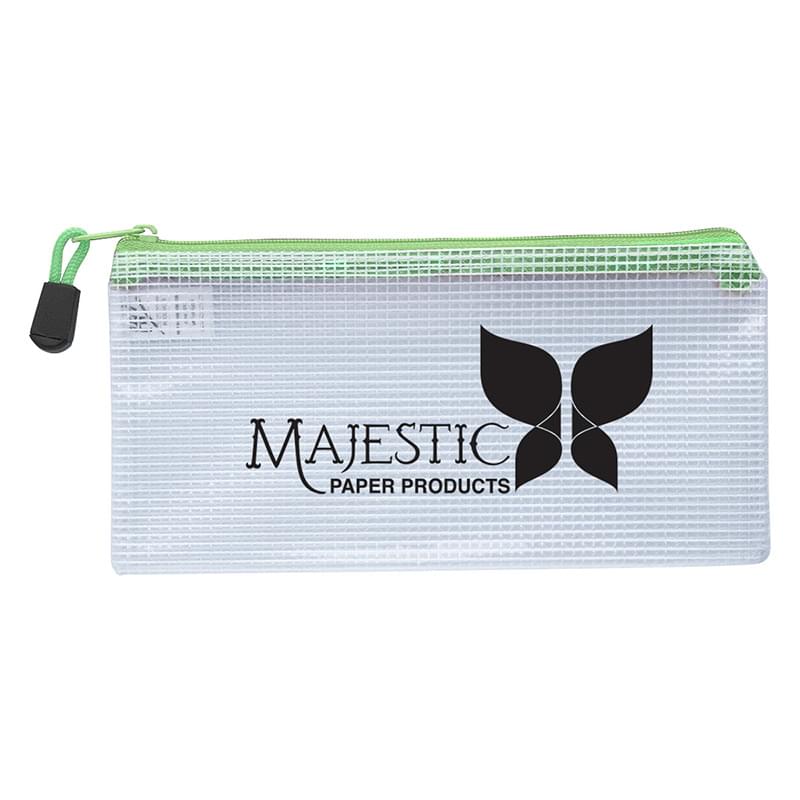 Clear Woven Style Pencil Case with Colored Zipper image