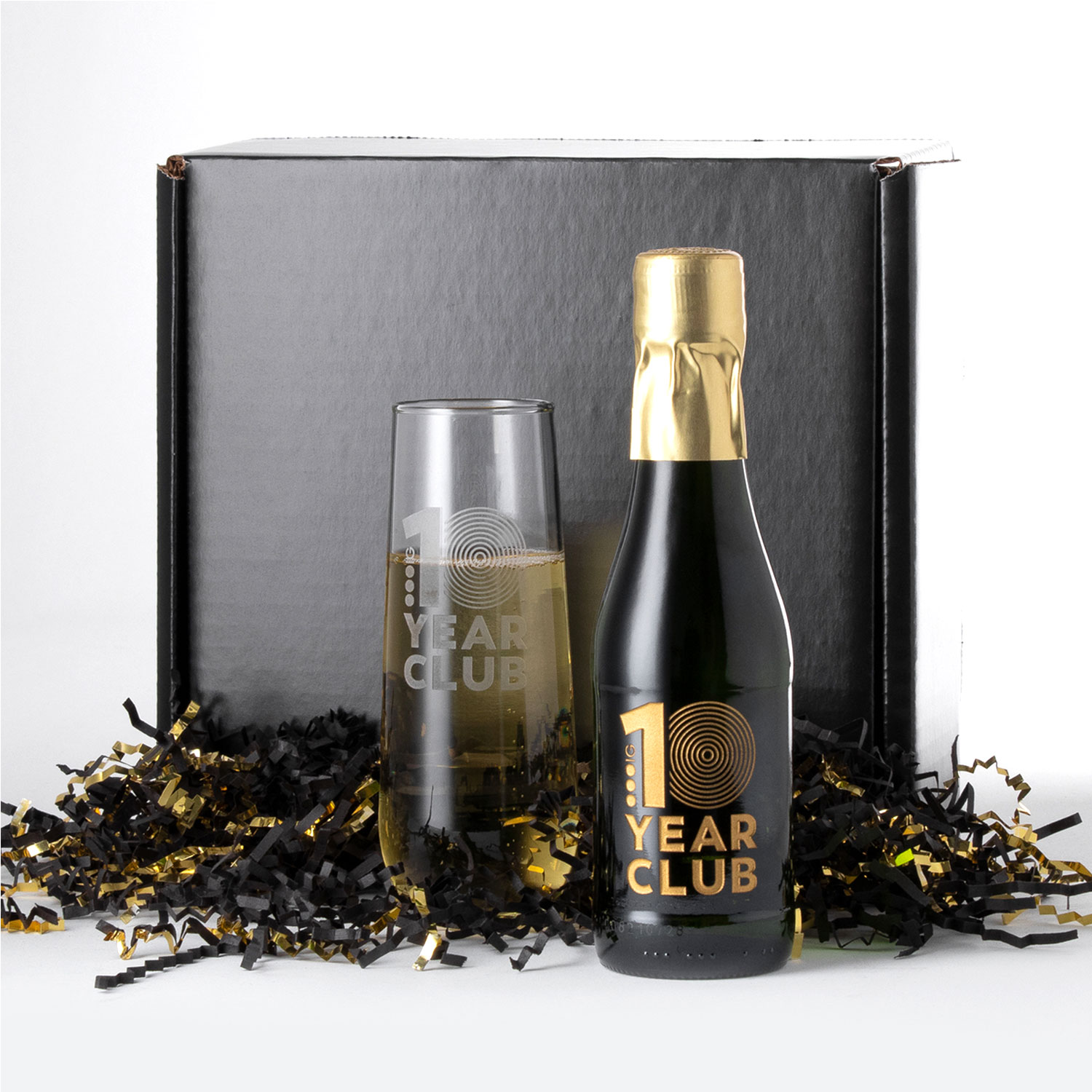 6.3 oz Mini Sparkling Wine and Stemless Flute Gift Set image