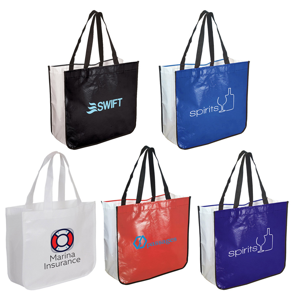 Extra Large Laminated Shopping Tote Bag - 16.25″  x 6.75" x 14.5"