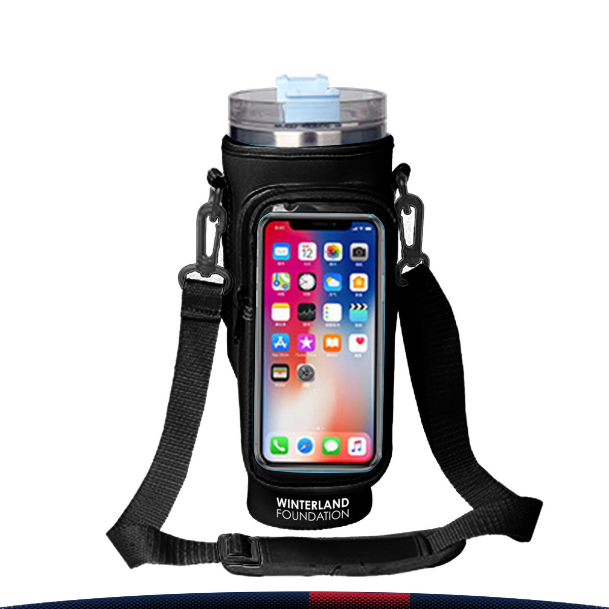 40 oz.  Bottle/Tumbler Pouch with Clear Phone Pocket image