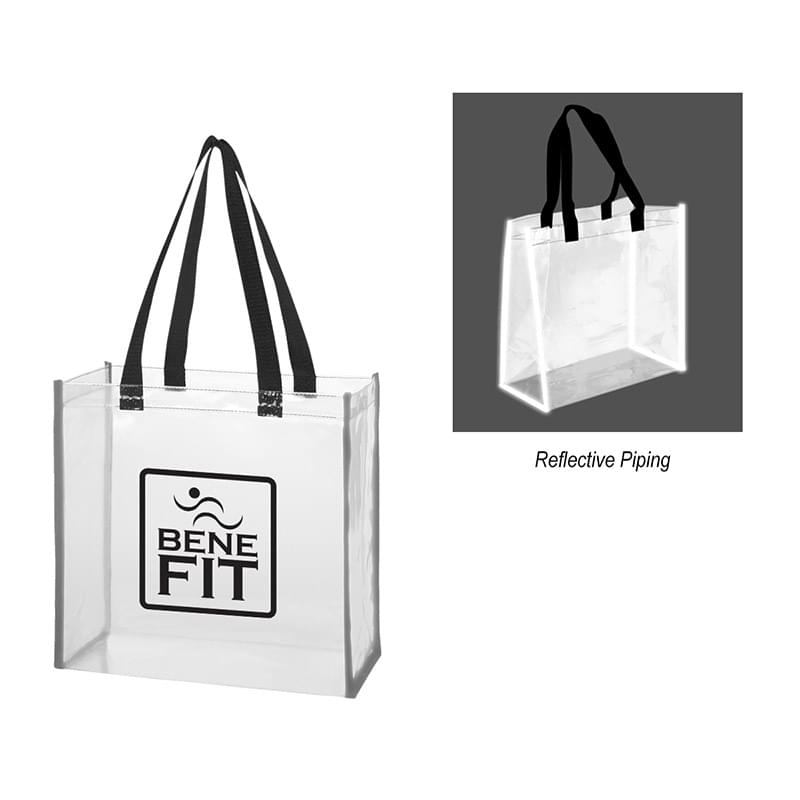 Clear Reflective Stadium Tote - 12" x 12" x 6" image