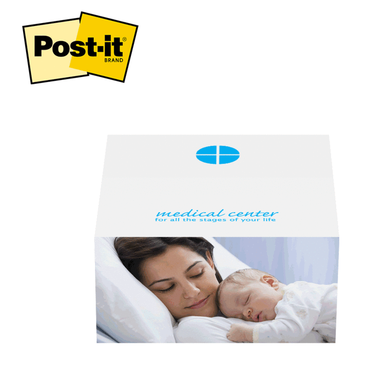Post-it®  Note Half Cube - 3 3/8" x 3 3/8" x 1 3/4"