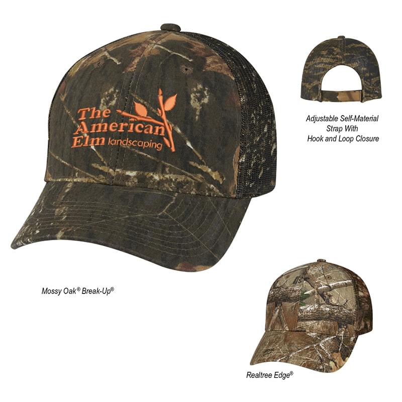 Realtree And Mossy Oak Mesh Back Camouflage Baseball Cap image