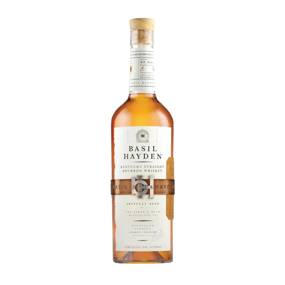 Etched Basil Hayden Bourbon Liquor Bottle image
