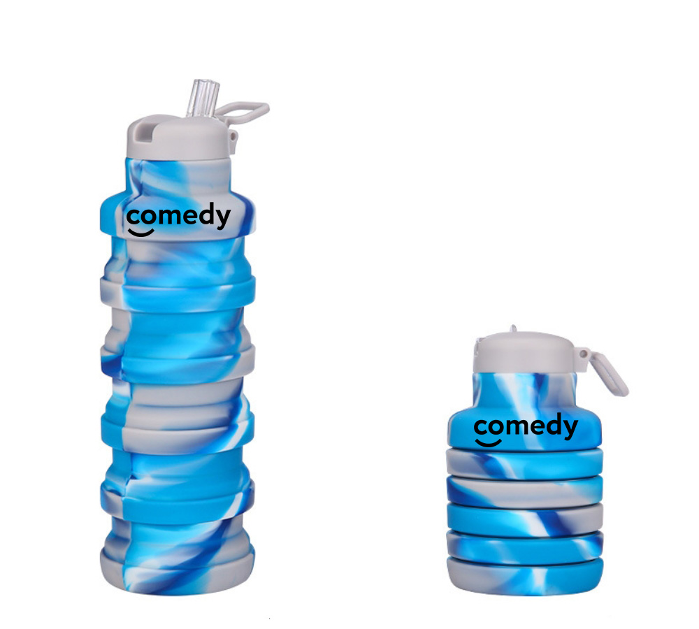 Silicone Collapsible Water Bottle with Straw Top – 18 oz.