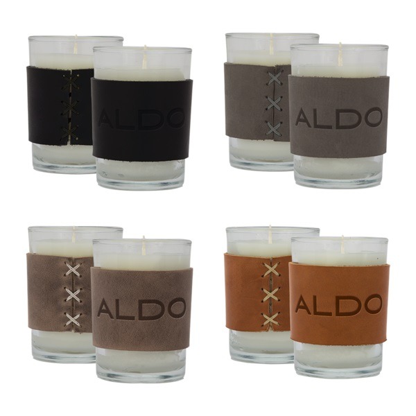 Leather Wrapped Scented Candle - 8 oz.