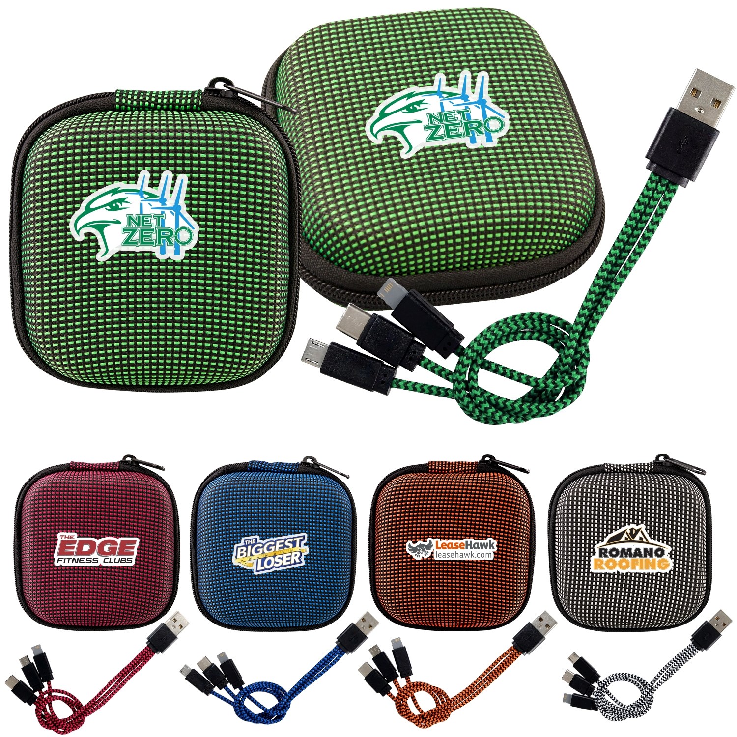  Textured 3-in-1 Charging Cable Set