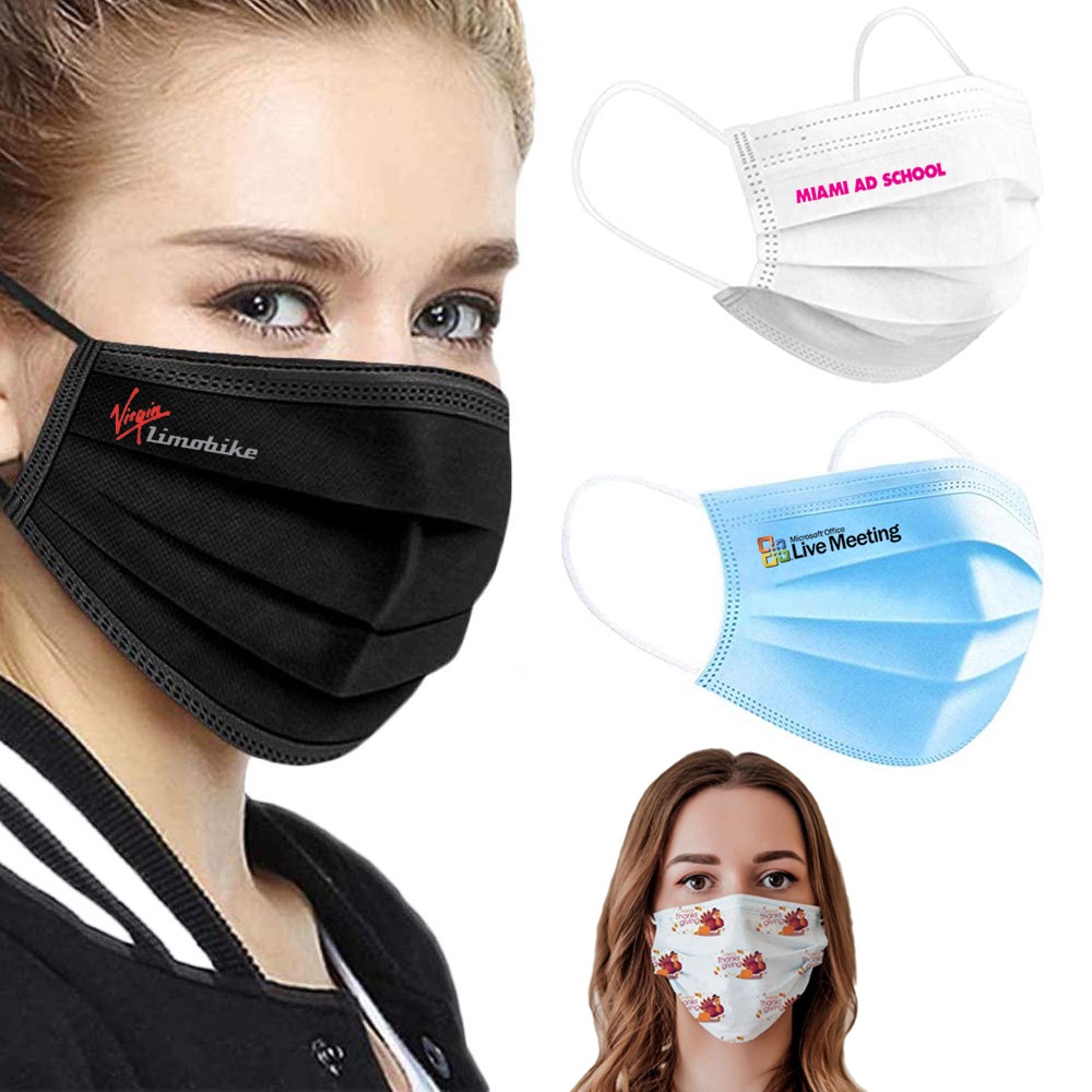 3-Ply Disposable Face Mask with Logo
