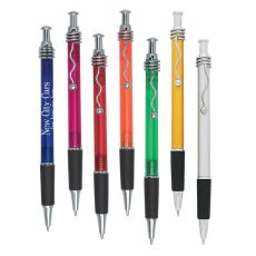 Click Translucent Pen with Zig-Zag Clip