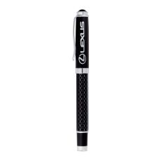 Black Enamel Textured Roller Ball Pen