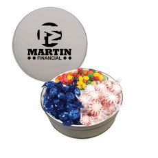 Round Tin with Starlite Mints, Mixed Jelly Beans or Hard Candy