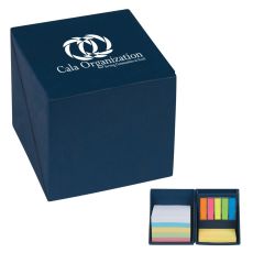 Cube Shaped Desk Set with Sticky Notes & Flags