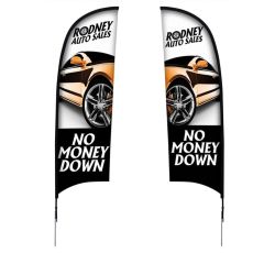 Poly-knit 2-Sided Sail Sign with Ground Spike - 9'