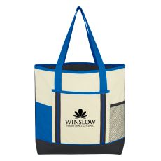 Polyester Tote Bag with Mesh Pocket - 17