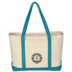Oversized Zippered Canvas Tote Bag - 23